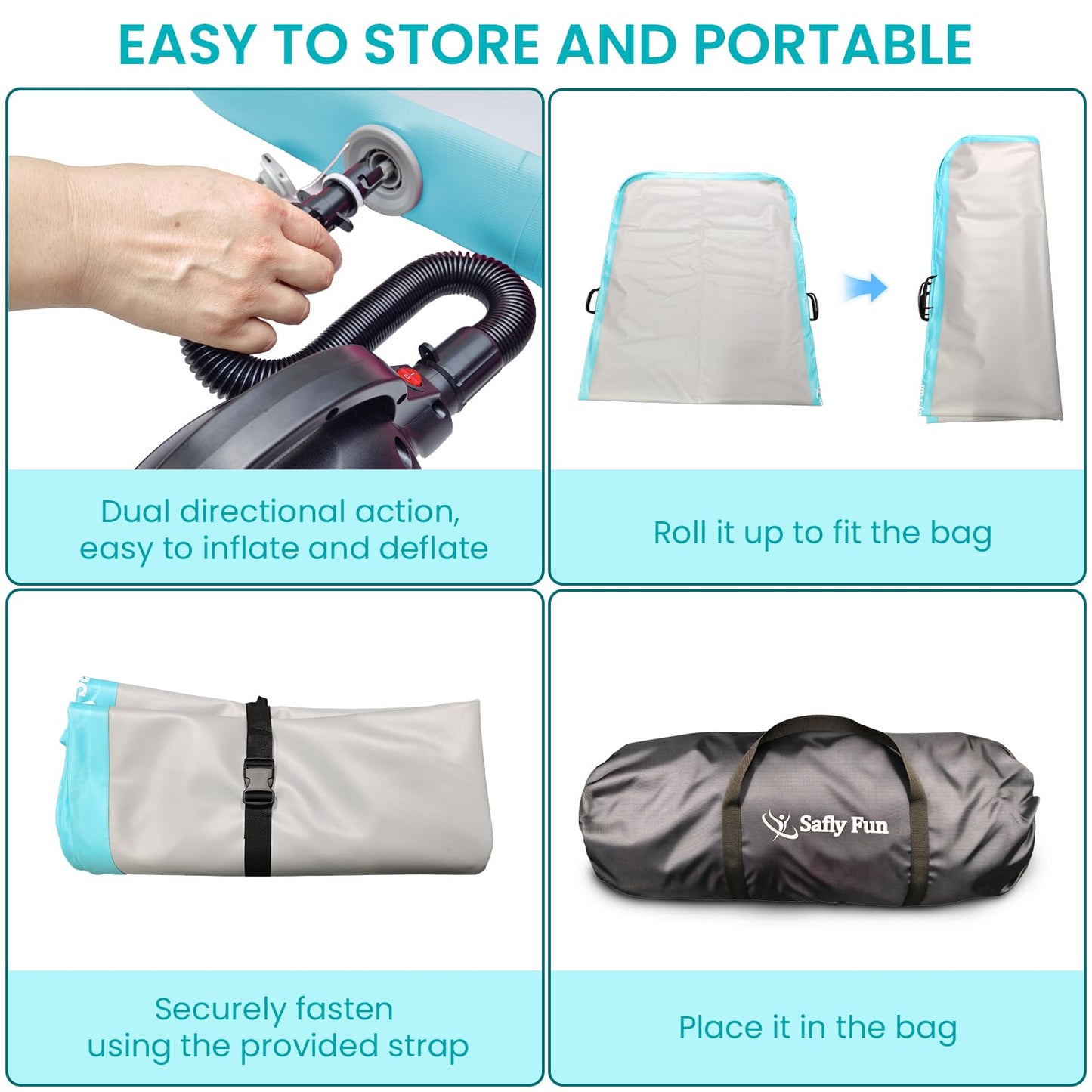 Inflatable Gymnastics Mat 10ft Air Tumble Track Training Mat 8 inches Thick Tumbling mat with Electric Pump for Home Use/Tumble/Gym/Training/Cheerleading/Water/Yoga