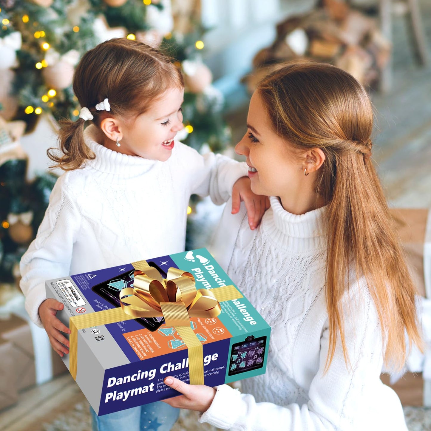 Joyvalley Kids Dance Mat Toys - 2-Player Dance Pad Gifts for Girls Boys Toddlers 3 4 5 6 7 8 9 + Year Old Electronic Dancing Mat Floor Games Toy with Music Light Christmas Birthday Gift (Purple)