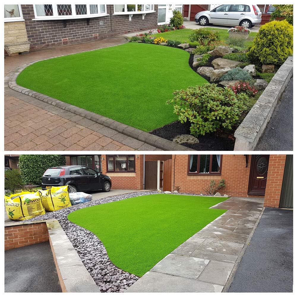 ALTRUISTIC Thick Realistic Artificial Grass Mat Customized Sizes, 5ft x 10ft Synthetic Fake Astro Turf Indoor Outdoor Garden Lawn Landscape, Faux Grass Rug with Drainage Holes