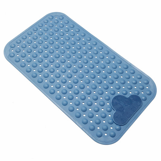 Mantto Bath Tub Mat Shower Mat Non Slip Bathtub Mats with Suction Cups Bath Mat for Tub Bathroom Mats 28" X 16" Machine Washable (Blue)