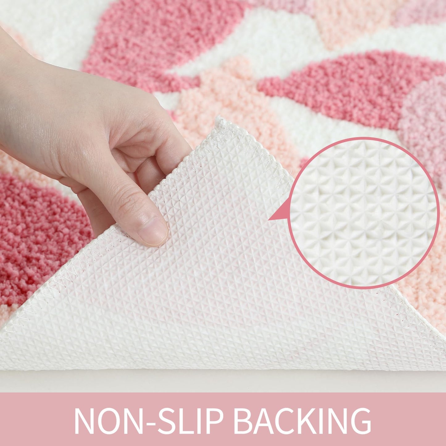 Gibelle Non Slip Bath Mat, Bathroom Set with Shower Curtain and Rug and Accessories, Bath Curtain 72" W x 72" L, Bath Rug 18" W x 26" L