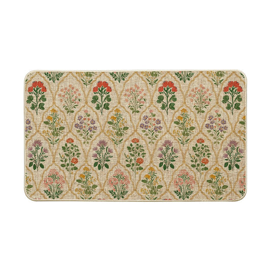Artoid Mode Diamond Pattern Wild Flowers Spring Doormat,Home Decor Door Mat Low-Profile Switch Rug Floor Mat for Indoor Outdoor 17x29 Inch