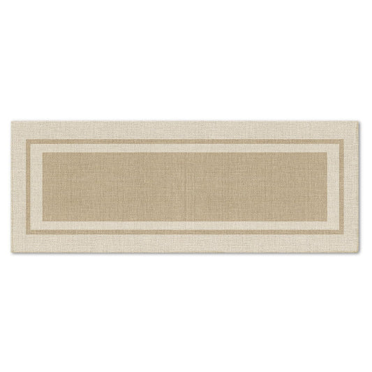 Artoid Mode Beige Absorbent Rectangle Non-Skid Doormat, Home Mats Non Slip Washable Natural Rubber Back Door Mat Floor Mat for 17x47 Inch