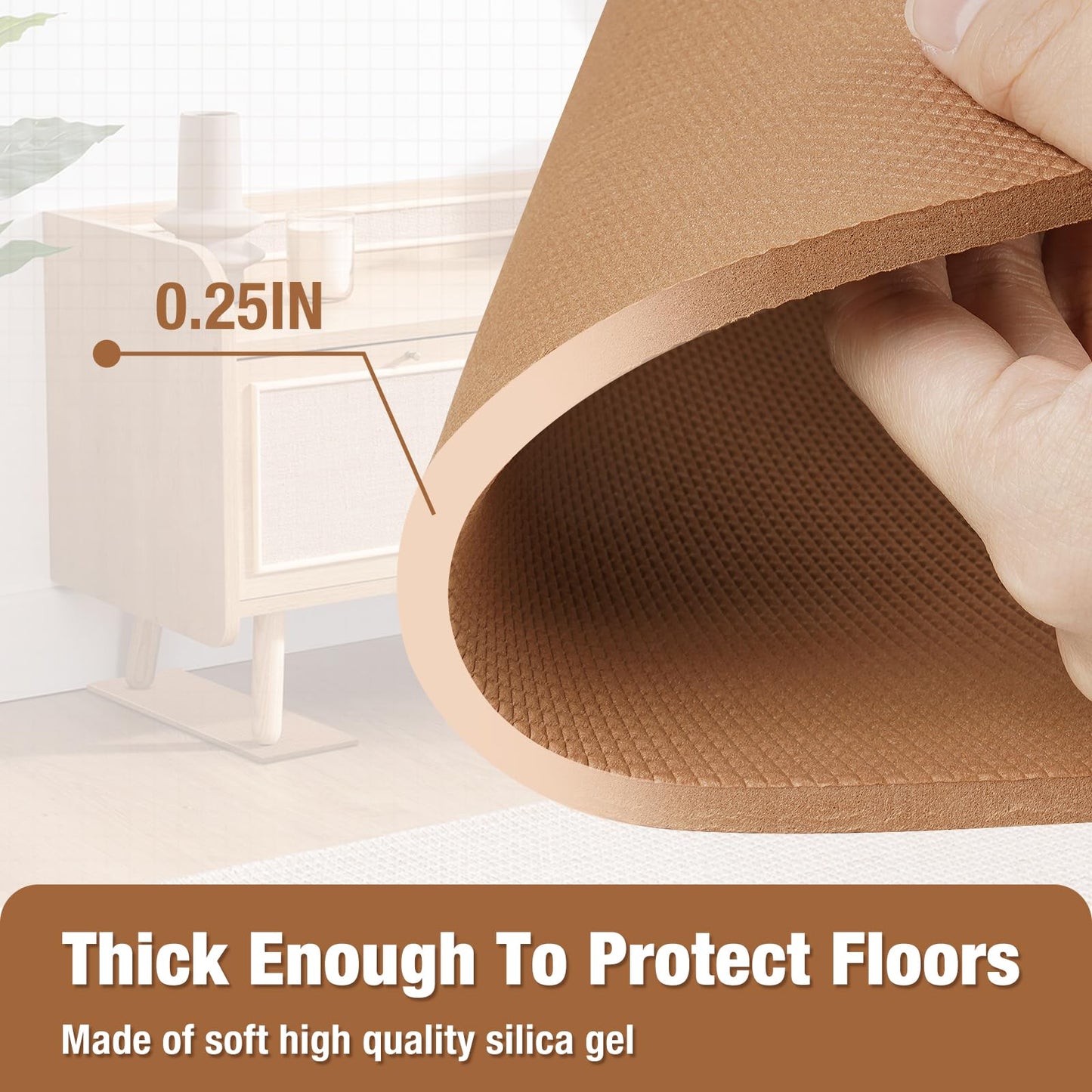 4 Pack Anti-Slip Furniture Rail Pads for Recliners,Sofa,couches. Rubber Recliner Chair Floor Protectors, Coffee Pads to Keep Furniture from Sliding for Hardwood, Carpet, Marble Floor. 30.5''x3.9''