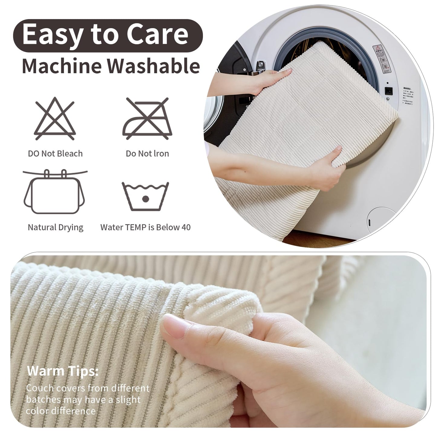 PJLZJFBY Couch Covers for Dogs Washable, Non Slip Couch Covers for Loveseat Sofa Pet Friendly, Soft Fuzzy Sofa Covers for Pet, Dog Couch Cover Furniture Protector(1PC,Beige White,27.6"x94.5")