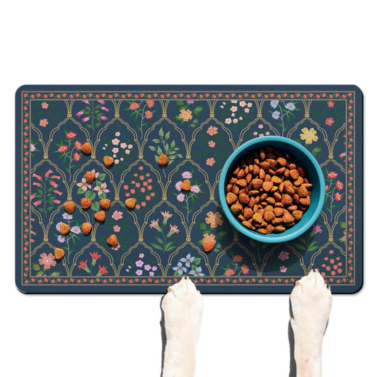 Absorbent Pet Dog Bowl Mat for Food and Water, Pet Cat Food Feeding Mat with Non Slip Rubber Backing, Dog Food Mats for Floors Waterproof, 12"x20"