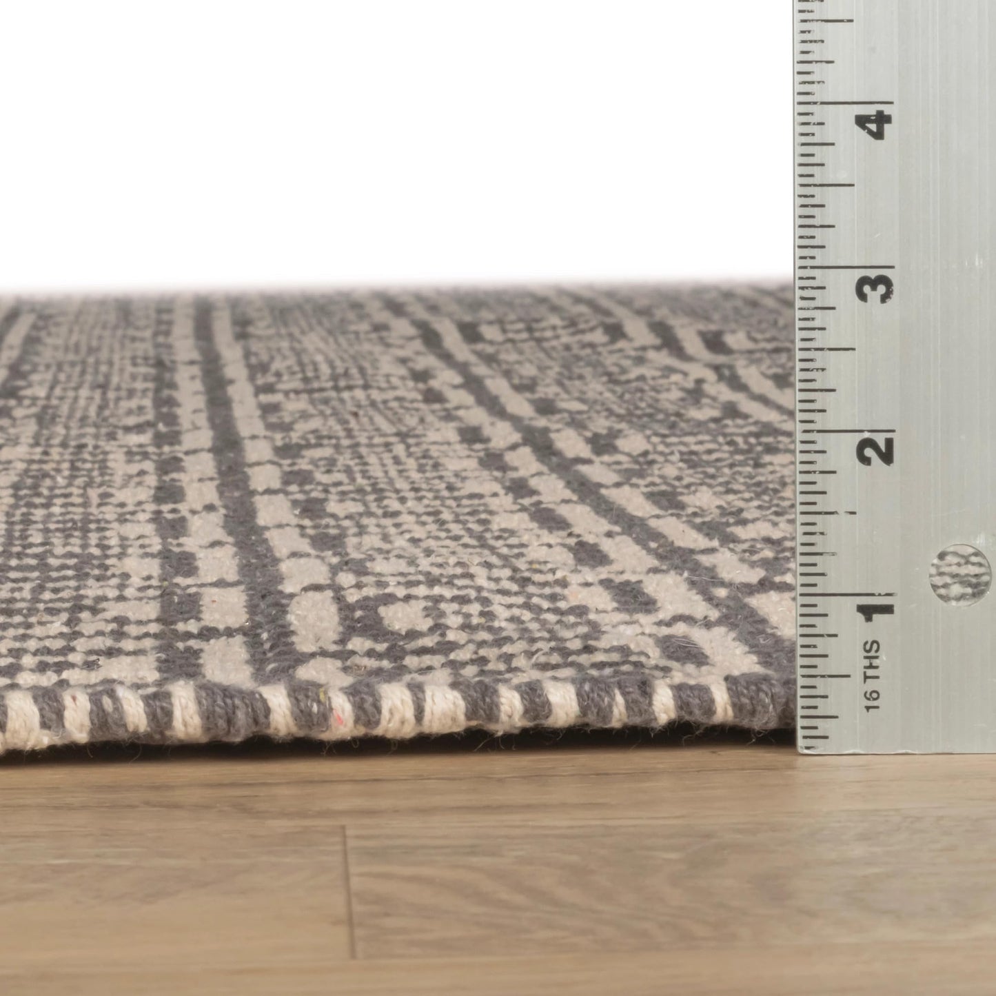 Home Conservatory Zipper Grey/Ivory Handwoven Cotton 8 X 10 Feet, Grey/Ivory Geometric Pattern
