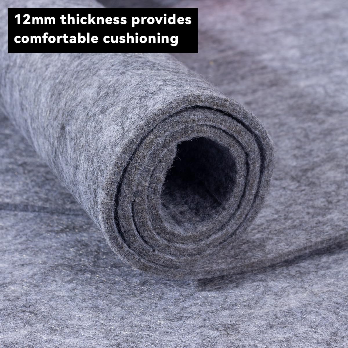 Felt Rug Pad - 1/2 4x6 Foot Extra Large Area Liner for All Floors and Trims, Thick Pad for Hardwood Floors Under Rugs, Keeps Rugs Softly and Securely in Place