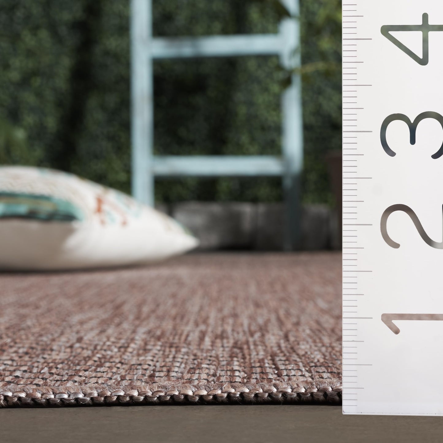 SAFAVIEH Washable Rug Outdoor Courtyard Collection - 6'7" Square, Natural & Black, Non-Shedding & Easy Cleaning, Ideal for Patio, Backyard, Mudroom (CY8521-37312)