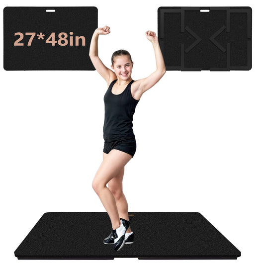 koretech Tap Dance Floor, Portable Tap Dancing Practice Board, Professional Tap Board for Tap Dancing, 48'' L x 27'' W, Black