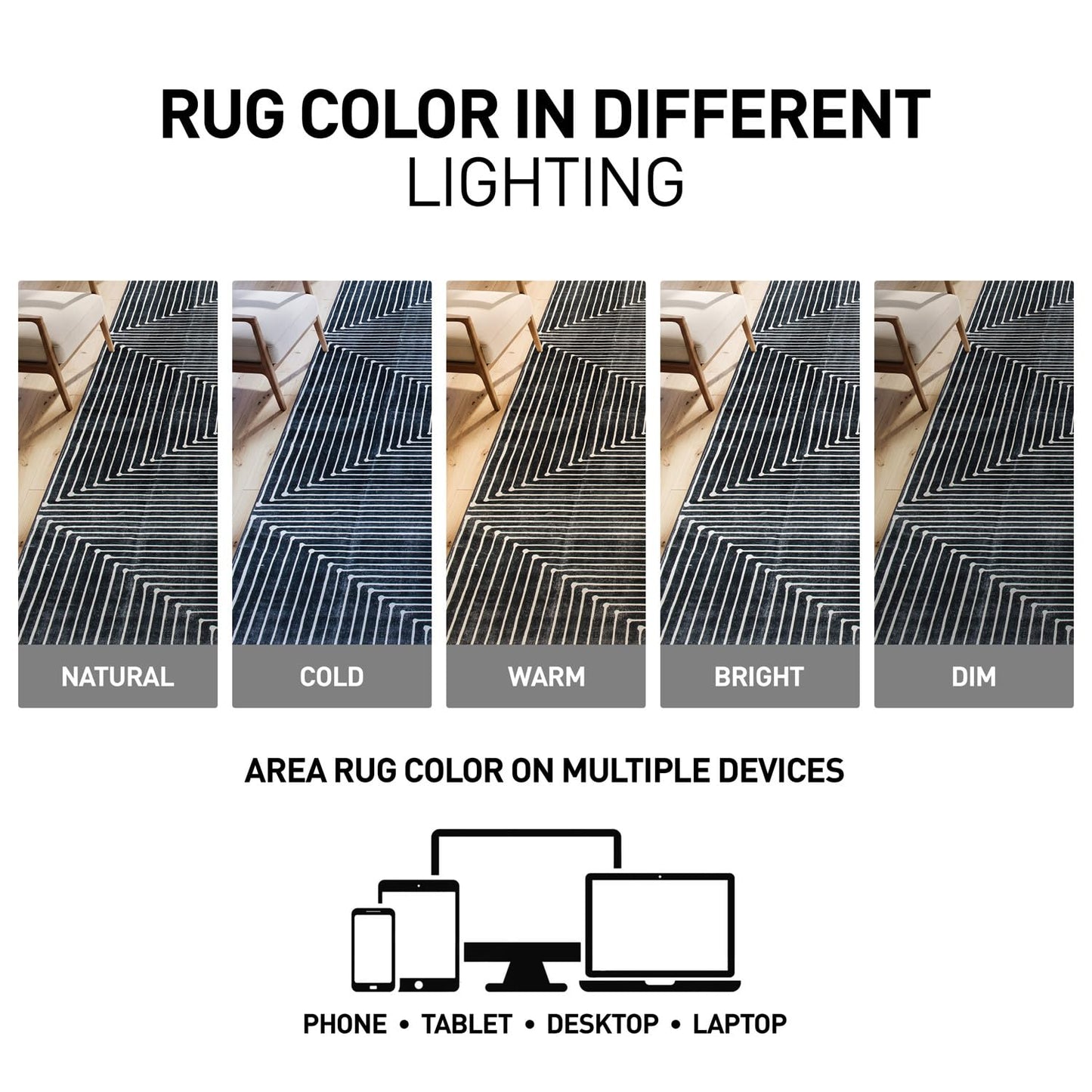 Rugshop Marbella Bohemian Stripes Washable Non Slip Area Rug 9'x12' Black