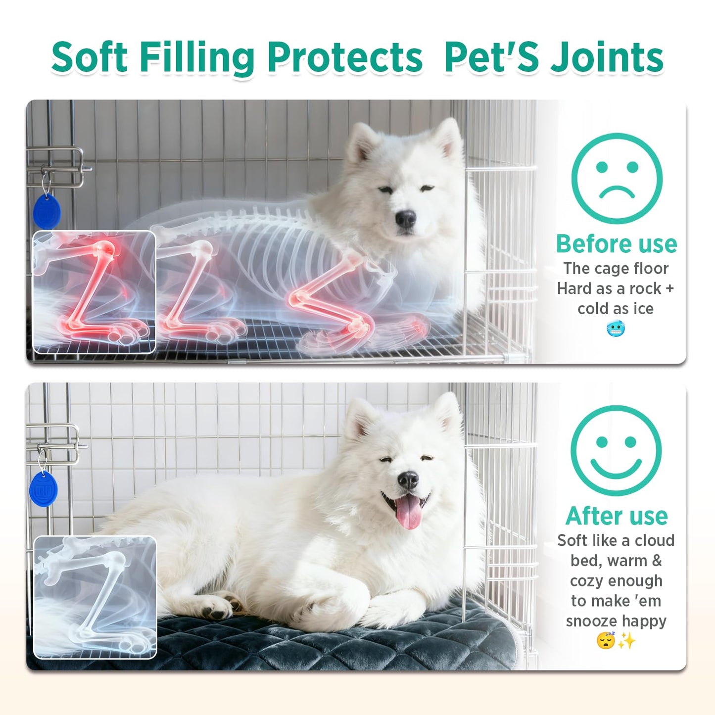 furrybaby Dog Crate Pad for Dog Cages Flat Crate Mat Kennel Pad with Anti-Slip Bottom Machine Washable for Pet Bed Sleeping (S 24x18'', Grey Mat)