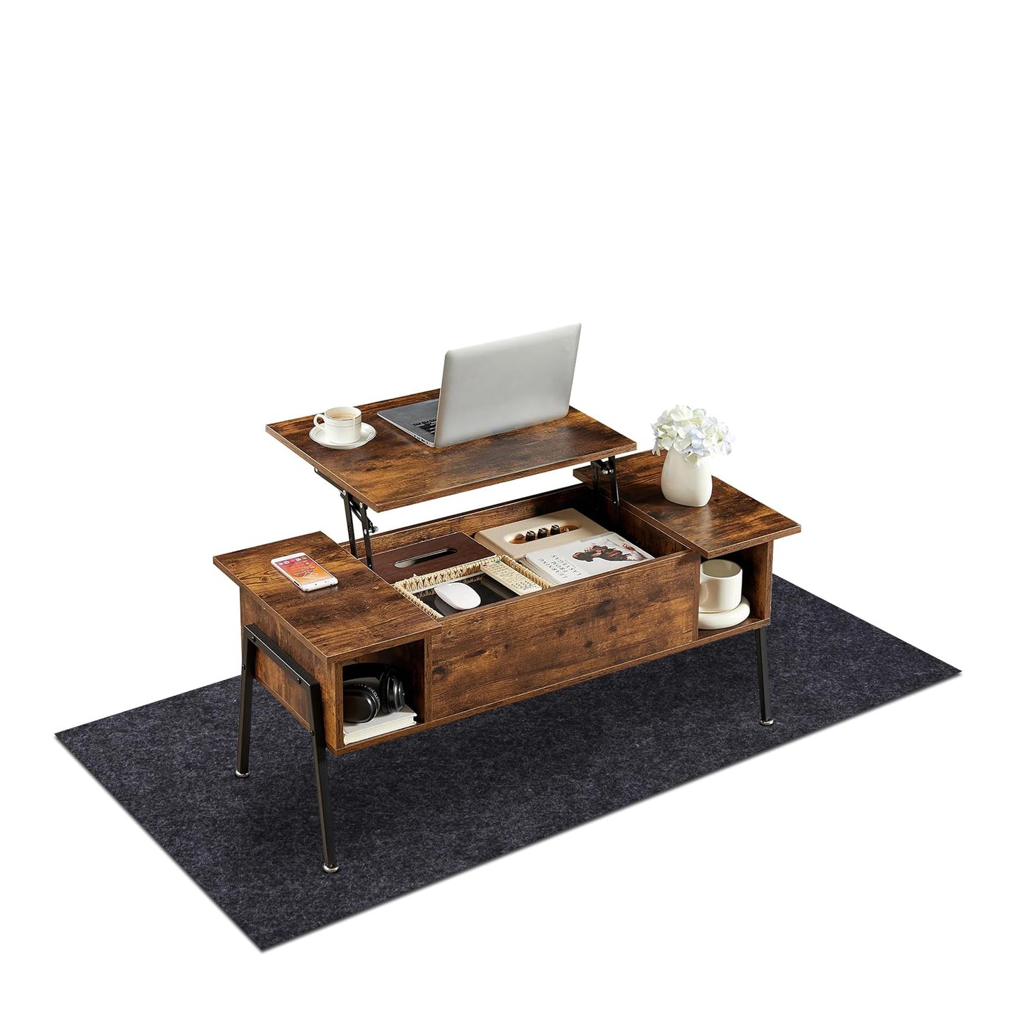 Premium Non-Slip Coffee Table Floor Protector Mat | Absorbent Furniture Pad | Scratch Guard & Spill Catcher for Hardwood & Laminate | Easy-Clean (Coffee Table Mats:24x54in)