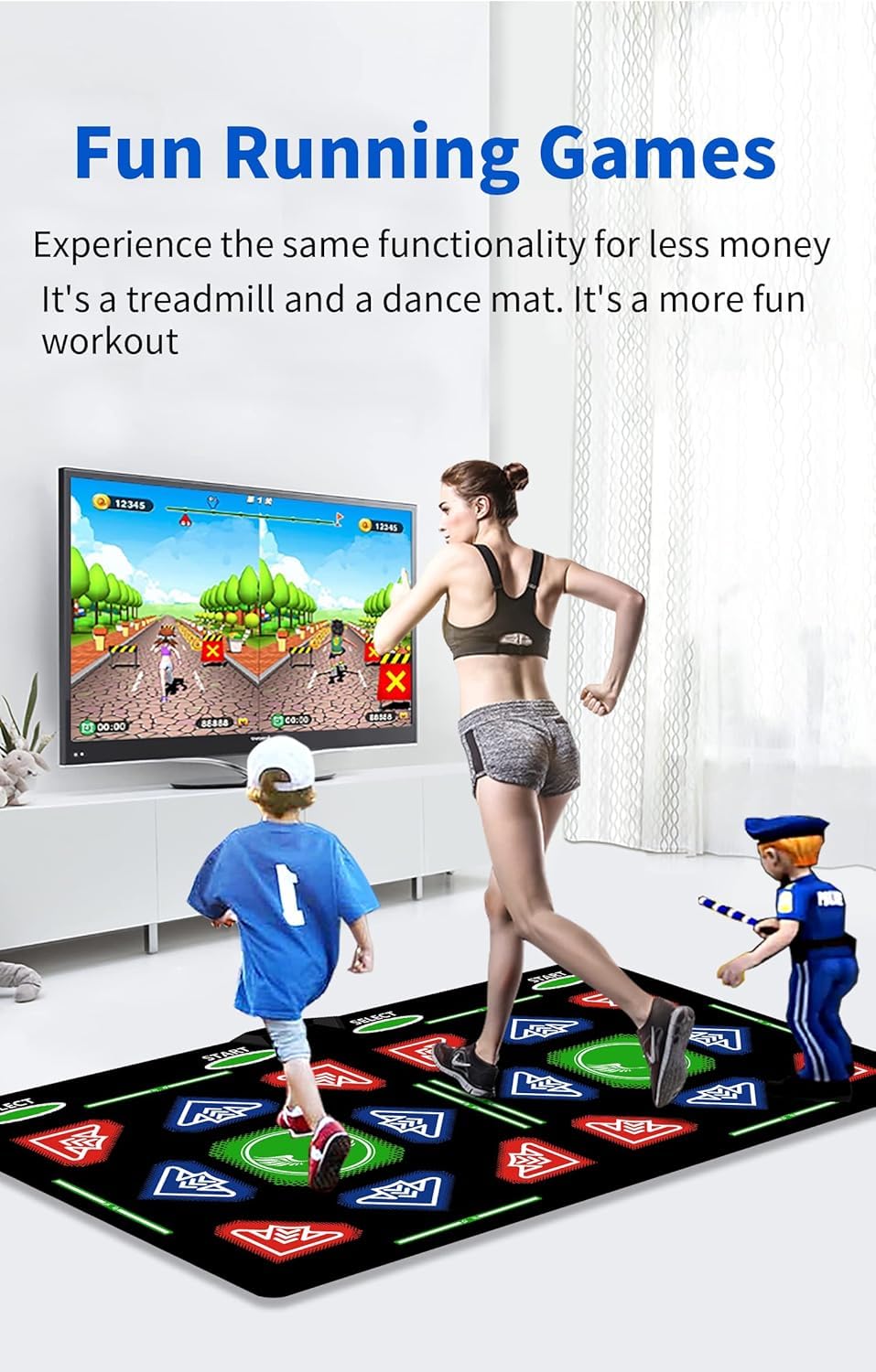 PVGX HDMI Musical Electronic Dance mat,a 64G Large Memory Card,885 Songs, Including 1000 Games,81 Music Videos,Dance pad for Single/Double Users, a Luxurious Gift for Boys and Girls,Flannel Material