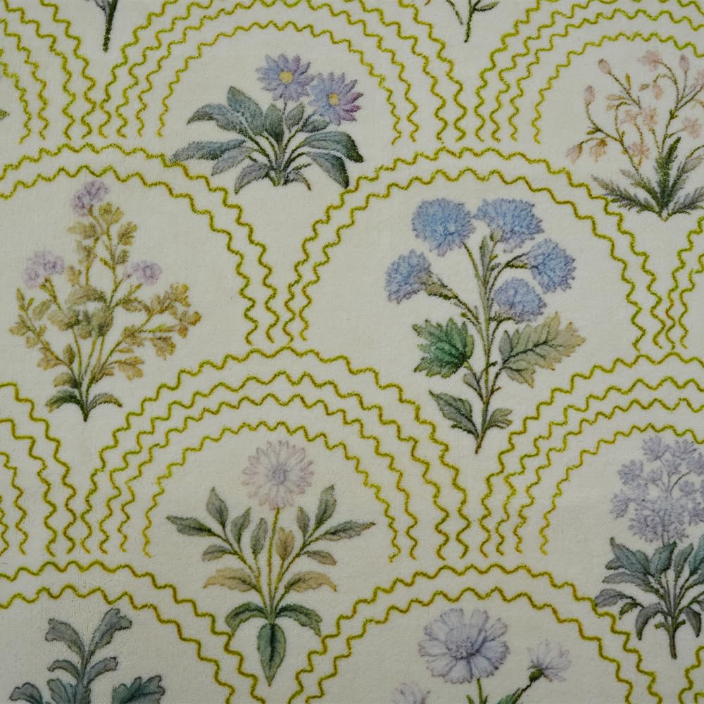 gdmgdr Spring Floral Bathroom Rug 32" x 20" Wild Flowers Bathroom Mat Boho Floral Bath Rug (Oval, Green)