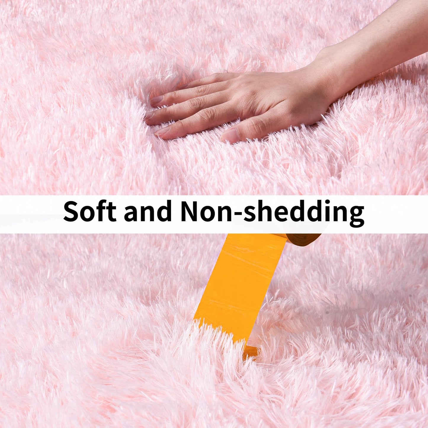 Ailyei Soft Shag Runner Rugs for Girls Bedroom, 2x6 Pink Fluffy Throw Area Rug Non Slip for Hallways Kids Bedside Dorm, Long Shaggy Furry Carpet for Nursery Living Room