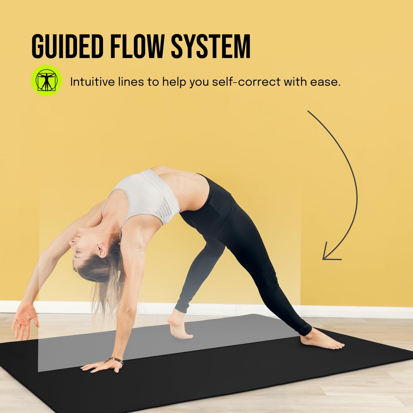 Gogokiwi Extra Wide Yoga Mat for Men Women (72"L x 36"W x 1/4" Thick) Non Slip Fitness & Exercise Mat with Alignment Marks for Yoga, Pilates, Floor Workouts