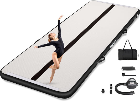 ANNTU Inflatable Gymnastics Mat, Air Tumbling Mat, Gymnastics Mat 10ft*3.3ft*4in- Boost Your Skills with Bounce!