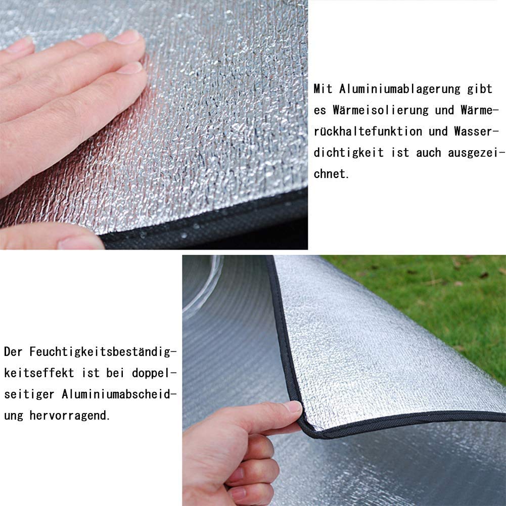 Camping Mat Foam Foil Blanket for Camping 150x200 cm Foam Pad Insulating Foil Mat Sleeping Tent Pad Thermal Aluminum Camping mat for Reflecting Heat Silver 59in x 78.7in / 150cmx200cm