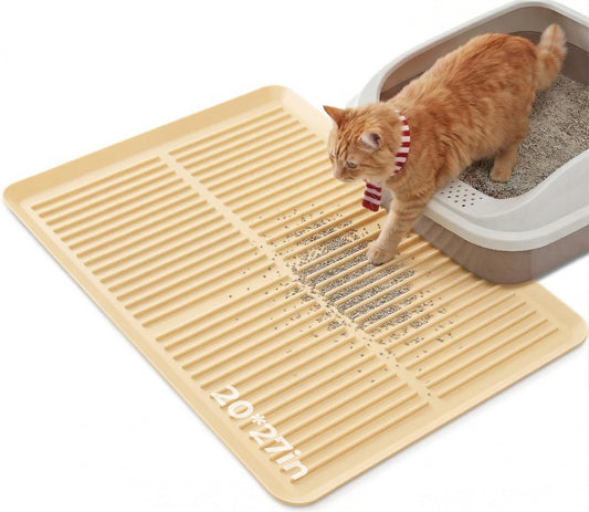 Ycozy Cat Litter Box Mat-Rubber Cat Litter Mat Waterproof Silicone Pad Kitty Litter Catcher Trapping Mat Easy Clean (27'' x 20")