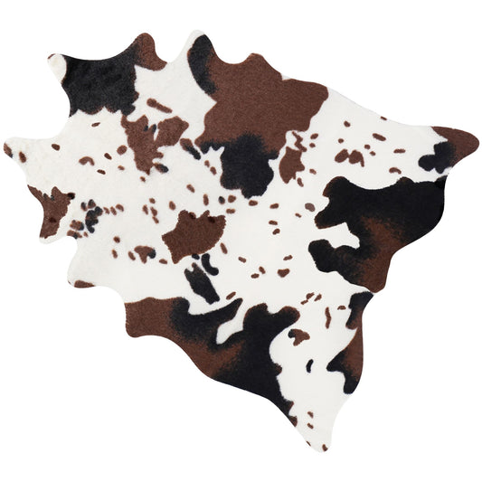 Fttoyoly Cow Print Table Runner for Western Table Decor, Mini Faux Cowhide Rug, Rustic Chic Rugs for Kids and Dining Room, Faux Animal Area Carpet Non-Slip 19.3" W x 23.6" L
