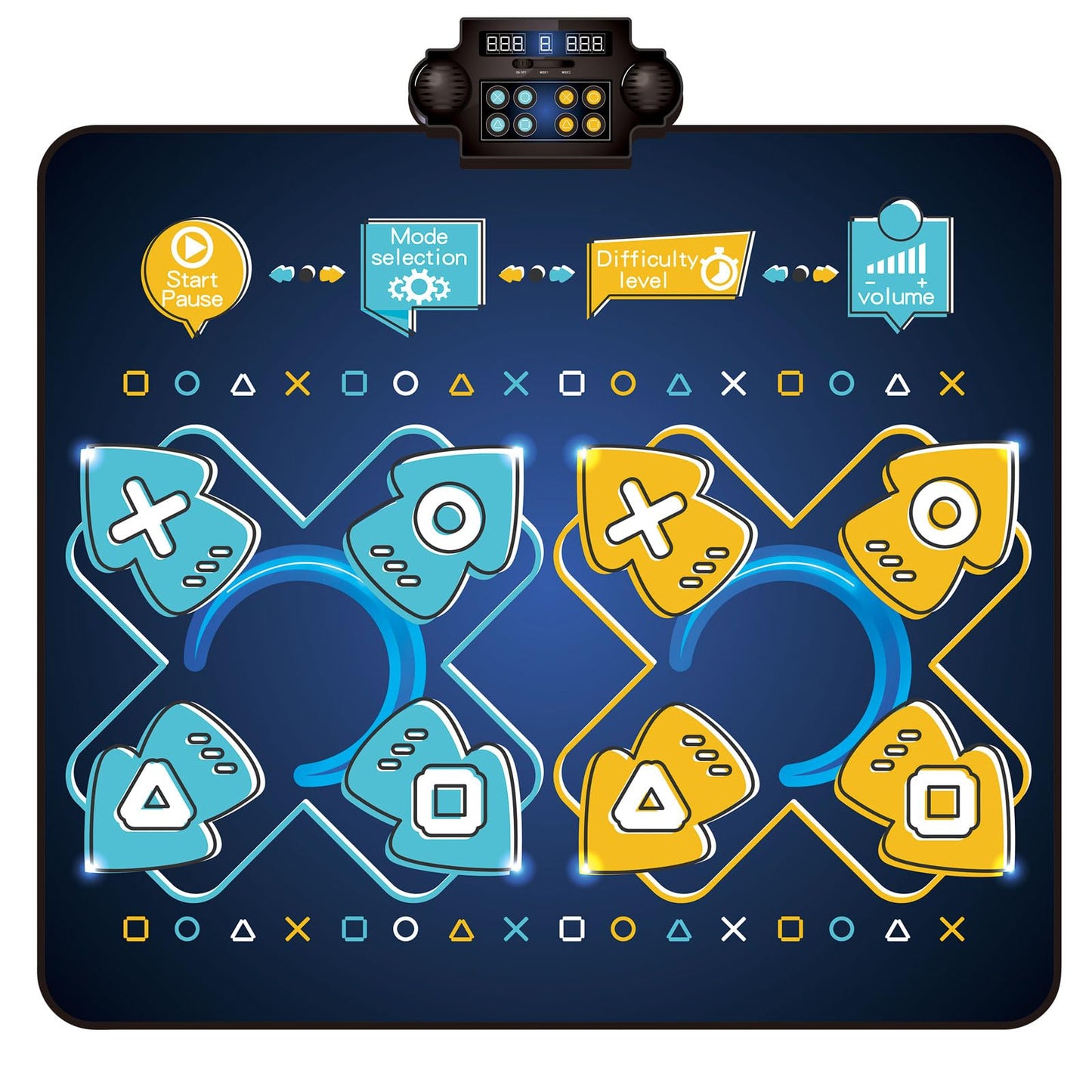 2Player Dance Mat for kids, Electronic Double Dance Mixer Rhythm Step Play Mat,Dance pad Game Toys Music for Girls Boys,Christmas/Festival/Birthday Gifts for Kids,Age 3 4 5 6 7 8 9 10 11 12+ Year Old