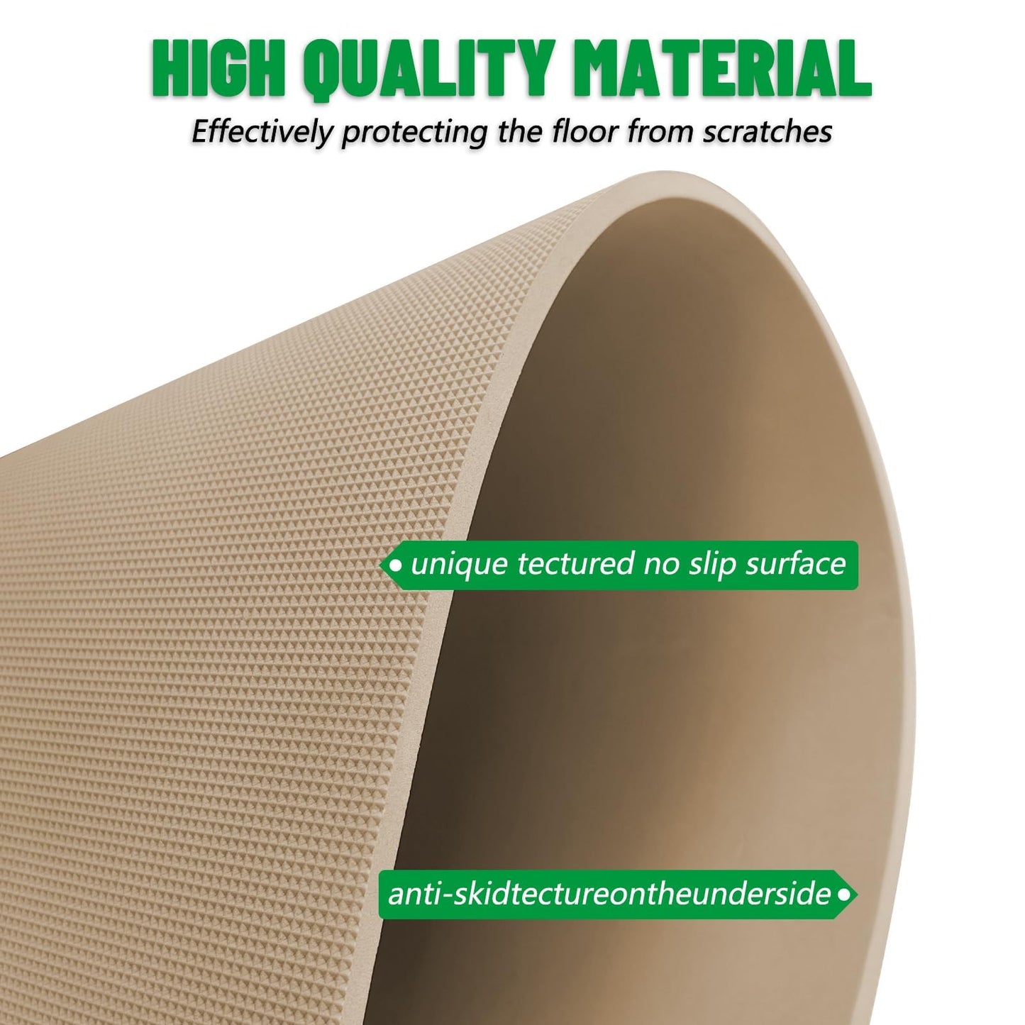2Pcs Round Recliner Floor Protector Recliner Pads Swivel Chairs Recliners Rug for Floor Circle Anti Slip Furniture Pads Rubber Non Skid Furniture Gripper Mats (27.5’’ Camel)