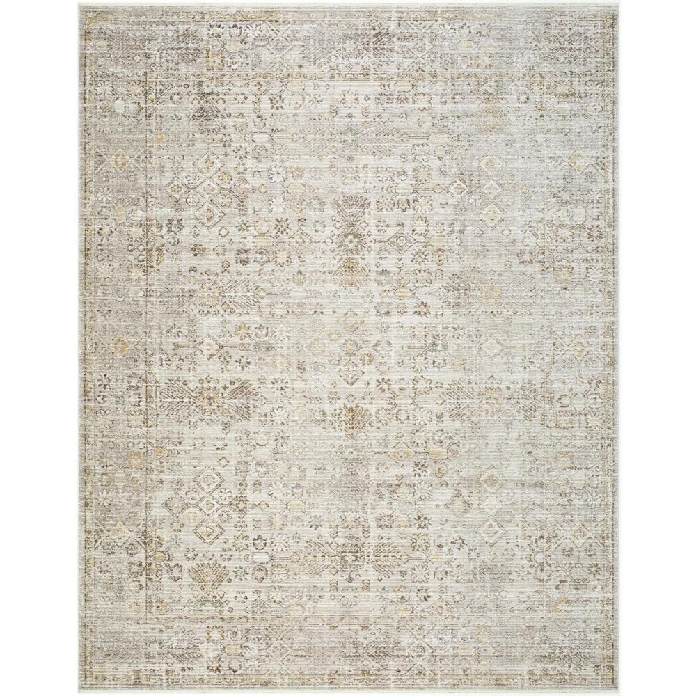 Livabliss x Galey Alix Myrtle Avenue I Vintage Medallion Area Rug, 7'10" x 10'2" (8' x 10'), Taupe