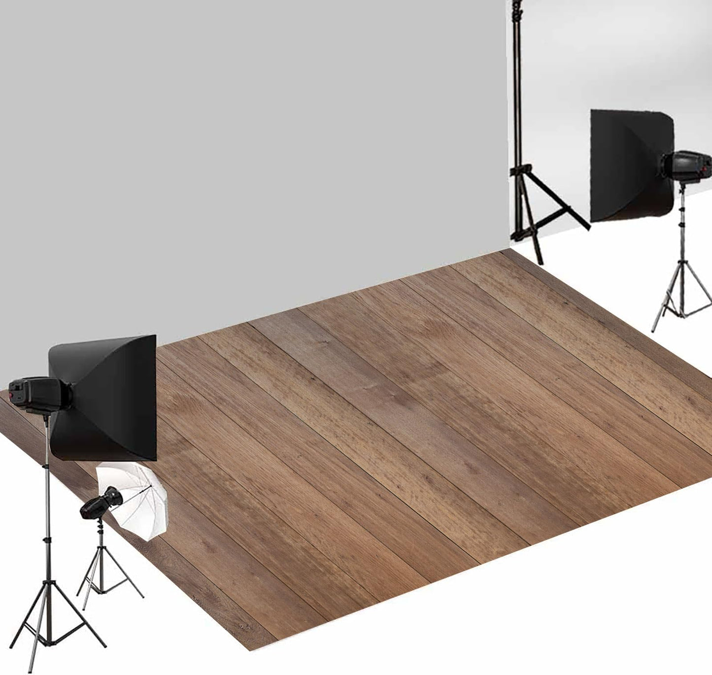 Kate Light Brown Photography Backdrop(10x7ft) & Brown Wooden Floor Mat(8x5ft)