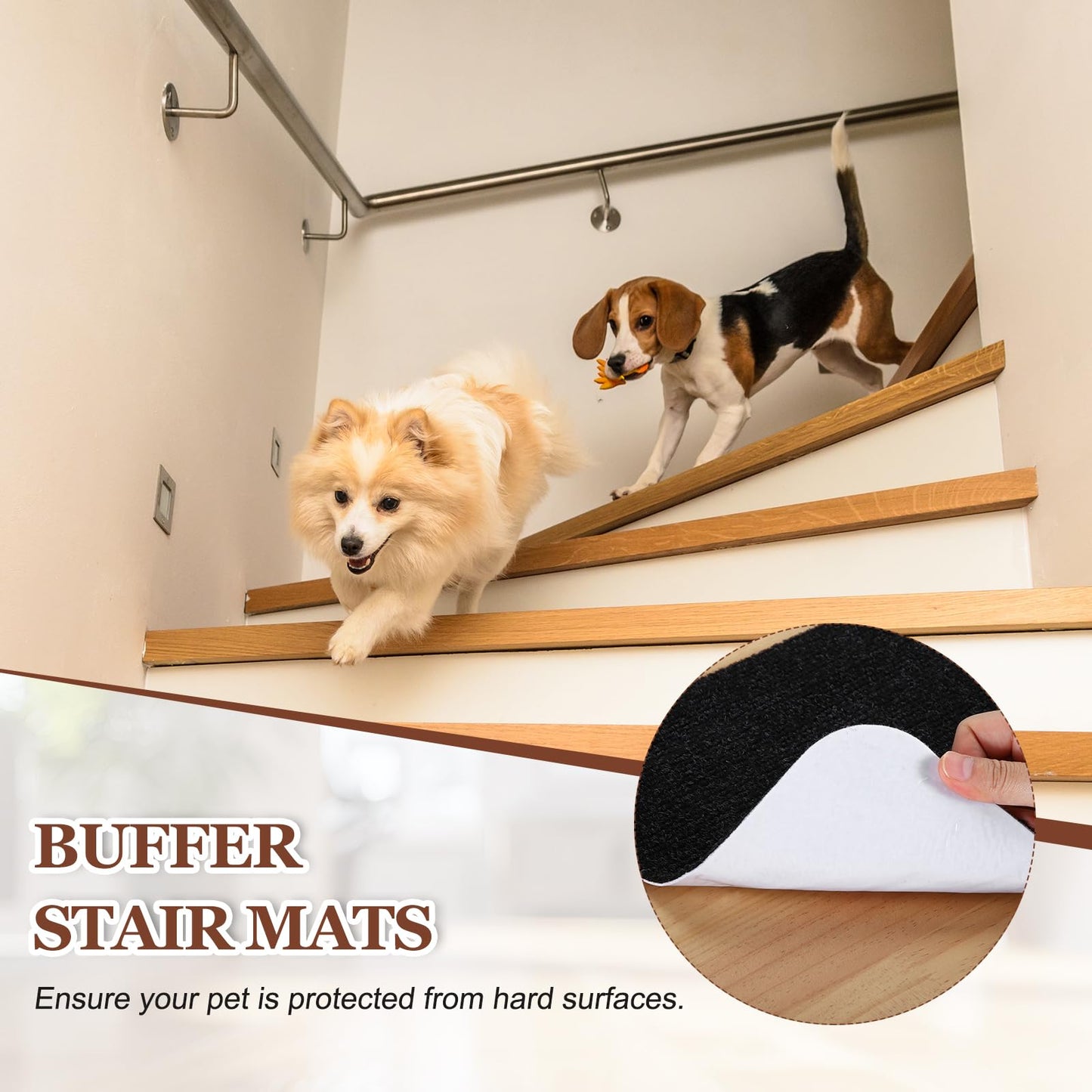 PATIKIL 4 Pack Household Stair Mats, 27.6 x 8.6 Carpet Stair Treads Cuttable Indoor Non-Slip Mat Self-Adhesive Floor Mats for Elders and Pets, Black
