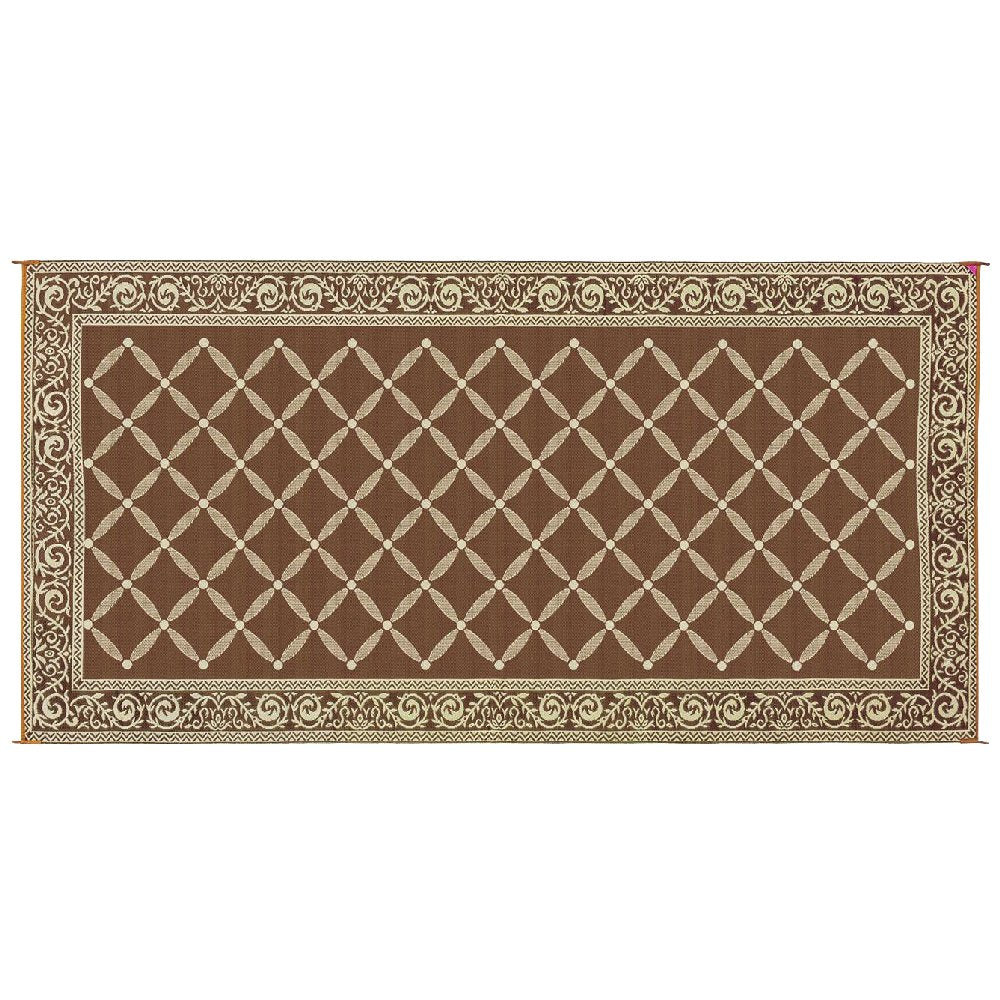 Stylish Camping 119187 9-feet by 18-feet Reversible Mat, Plastic Straw Rug, Large Floor Mat for Outdoors, RV, Patio, Backyard, Picnic, Beach, Camping (Brown/Beige)