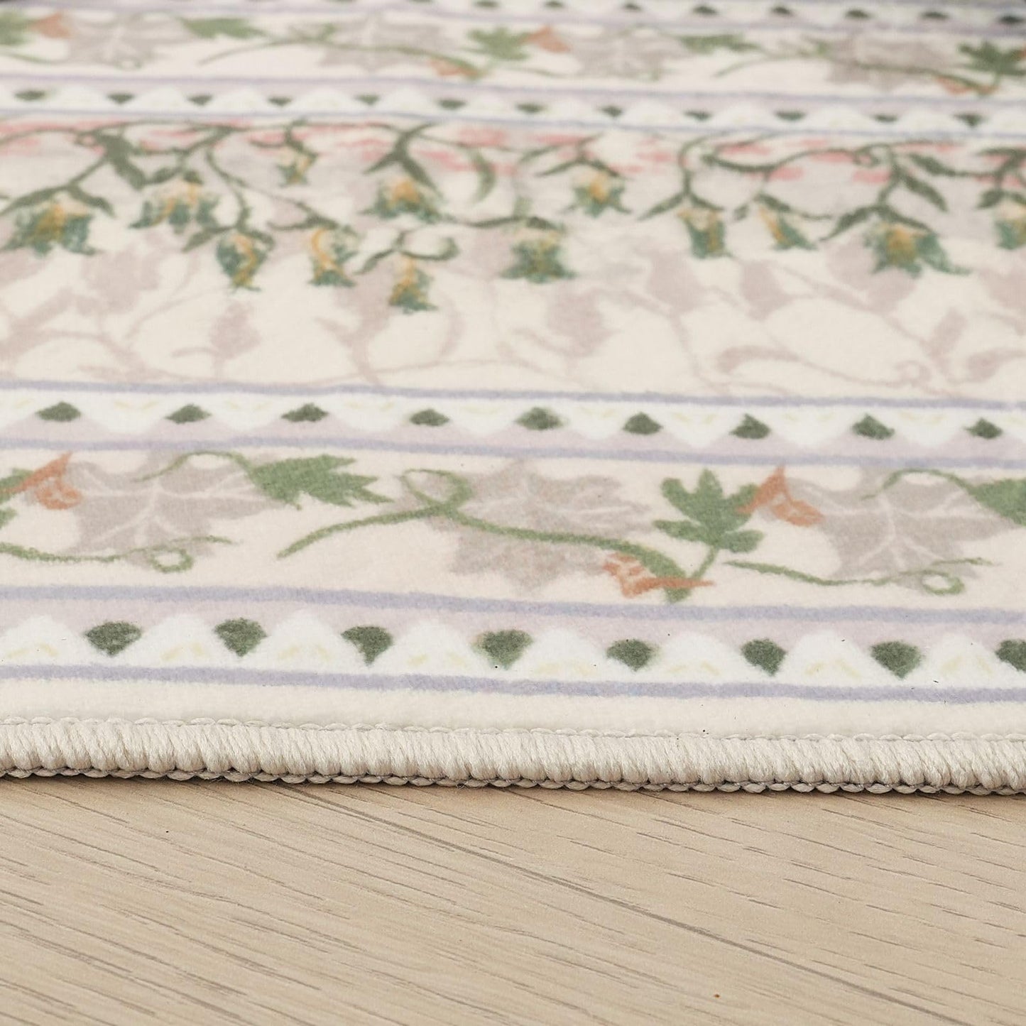 Rugcomf 2x6 Runner Rug Impressionist-Style Vintage Kitchen Rugs Non Slip Washable Soft Carpet Runner for Kitchen Laundry Bedroom Bathroom, Beige