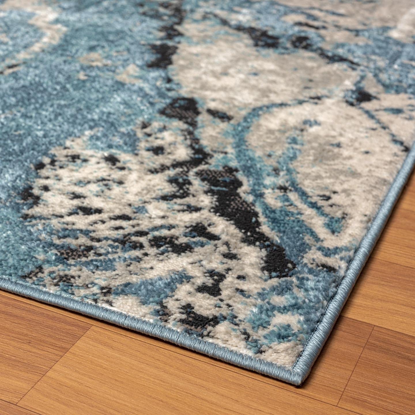 LUXE WEAVERS Abstract Marble Swirl Blue 6x9 Area Rug