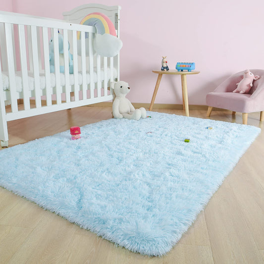 Kelarea Area Rug for Living Room, 3x5 Non-Slip Light Blue Rug Fluffy Soft Shag Rugs, Fuzzy Shaggy Plush Carpet for Bedroom, Nursery Rooms, Home Dorm