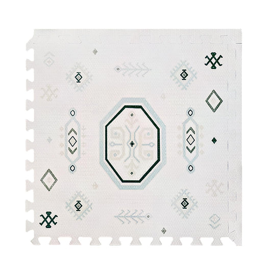 Toddlekind Haven Play Mat - 4x6 Amira Seagrass - Extra Thick Non-Toxic Soft Foam Playmat for Floor - Stylish Interlocking Playroom Puzzle Mat for Kids & Toddlers - 6 Tiles - Odorless - Wipe Clean