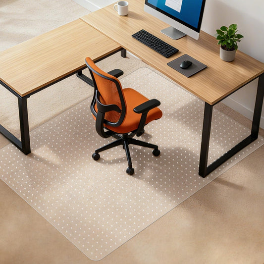 Lebata Office Chair Mat for Carpet Floor, 48" x 65", Slip Resistant Heavy Duty Under Desk Protector for Low Pile Carpets, Rolling Computer Mat with Studs for Home