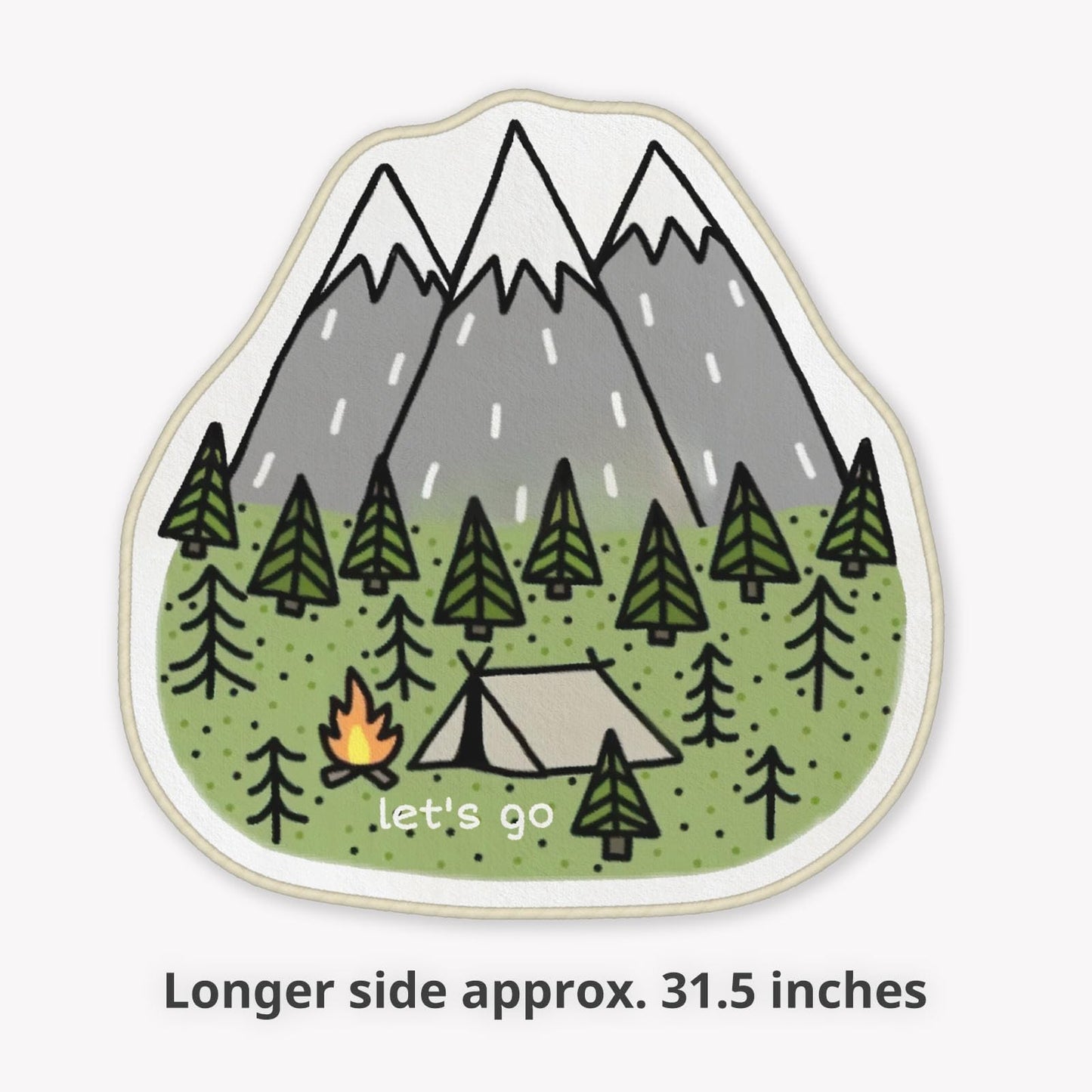 Allenjoy 31.1" x 31.2" Mountain Camping Bathroom Rugs Fire and Tent Mat Bathmat Rug Non Slip Washable
