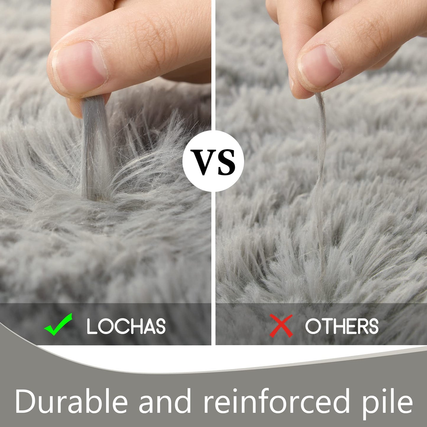 LOCHAS Ultra Soft Indoor Modern Area Rugs Fluffy Living Room Carpets for Children Bedroom Home Decor Nursery Rug 4x6 Feet, Gray