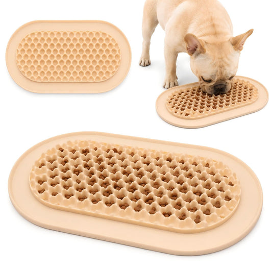 Pet Slow Food Mat for Dogs Cats, Non-Slip Anti-Spill, Choking Prevention, Easy Clean Washable Reusable