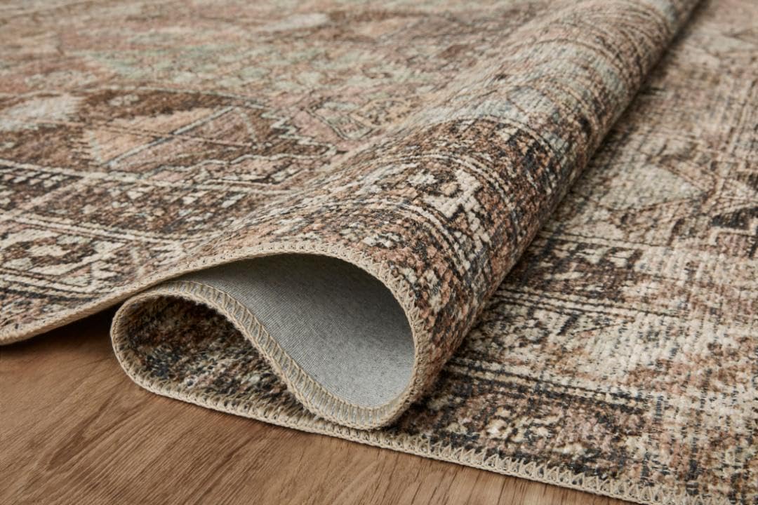 Loloi Amber Lewis Billie Collection, Clay & Sage 10'-0" x 14'-0" Area Rug – Antique & Distressed Accent Rugs for Living Room, Bedroom, Entryway & Hallway, No Shed High Traffic Area Home Decor Rug