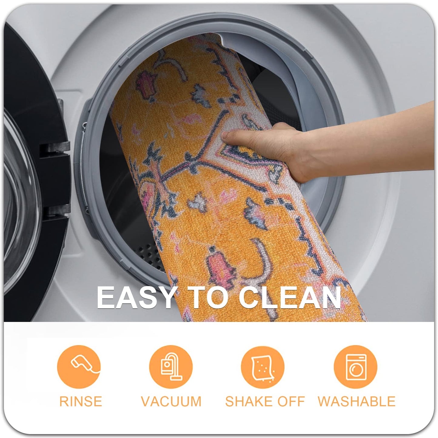 Collive Washable Indoor Door mat, Non Slip Retro Floor Mat 20" x 32" Doormat Quick Absorbent Entrance Rug Distressed Front Door Mat, Welcome Mats Entryway Rug Doormats for Kitchen Home Patio