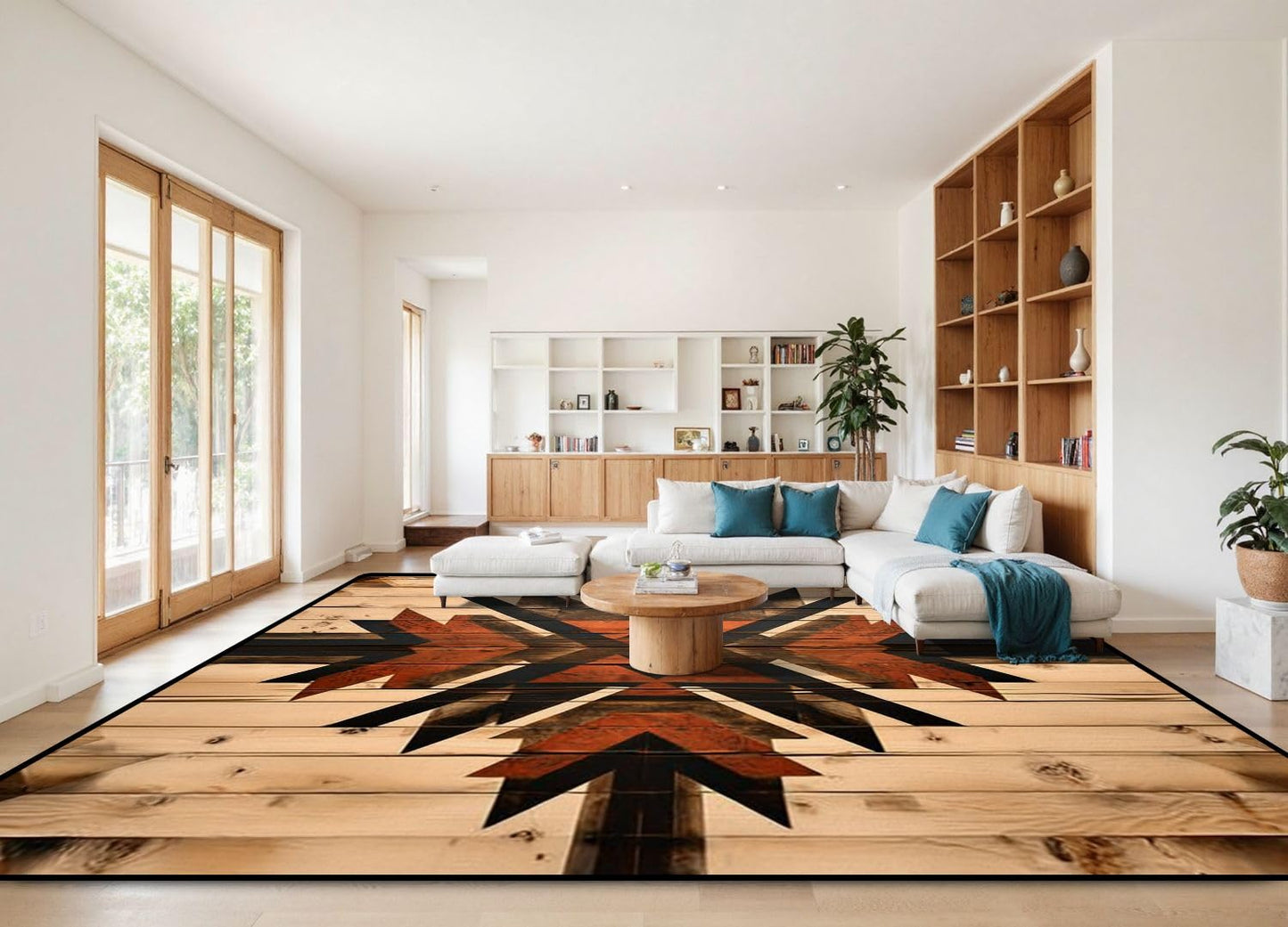 10x14 Area Rugs for Living Room Western Aztec Southwestern Native American Farmhouse Navajo Tribal Washable Large Area Rug for Bedroom Non Slip Outdoor Carpets Soft Mats Kitchen Home Office Decor