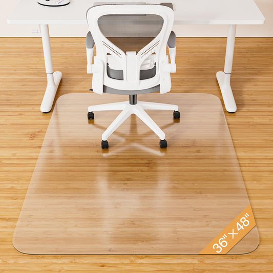Office Chair Mat for Hardwood Floor, 36" x 48" Clear Plastic Desk Floor Protector, Heavy Duty Non-Slip Chair Mat for Rolling or Gaming Chairs, Durable Computer Mat for Home Office