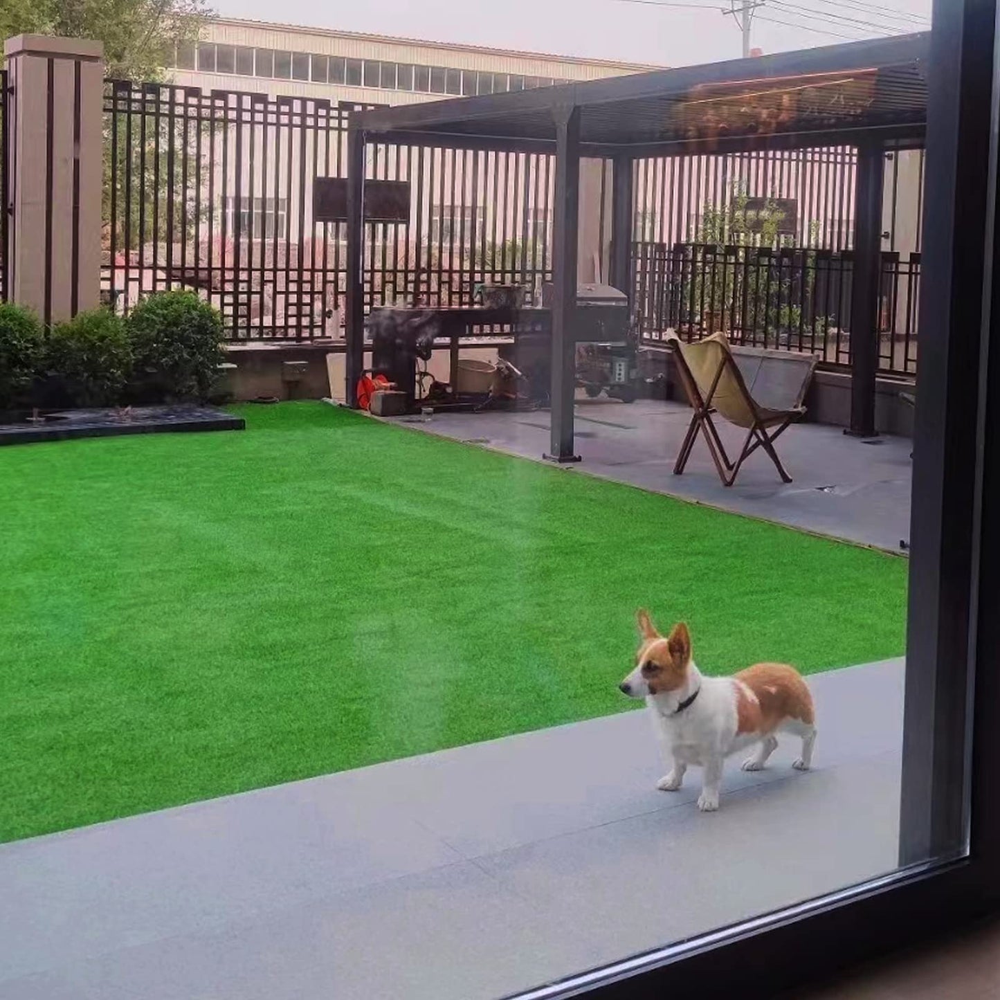 FREADEM Artificial Grass Turf for Pet Dogs 3' x 5', Fake Grass Lawn with Drain Holes, Indoor Outdoor Synthetic Grass Mat for Garden Gym Patio Balcony Playground Backyard, Height 0.8 Inch