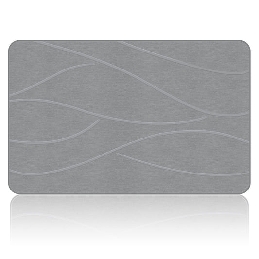 Veeloim Stone Bath Mat Diatomaceous Earth Shower Mat Non-Slip Super Absorbent Diatomite Stone Bath Mats for Bathroom Floor Quick Drying Natural Easy to Clean(23.6''×15.4" Gray)