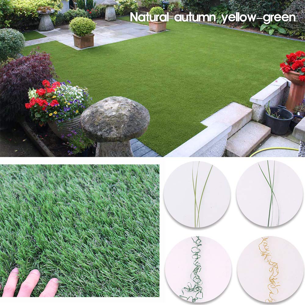 Petgrow Synthetic Artificial Grass Turf Lawn 4ft x 10ft, 1.38" Outdoor/Indoor Fake Grass Rug Astroturf for Dogs,Faux Grass Rug with Drainage Holes/Custom Size Provided