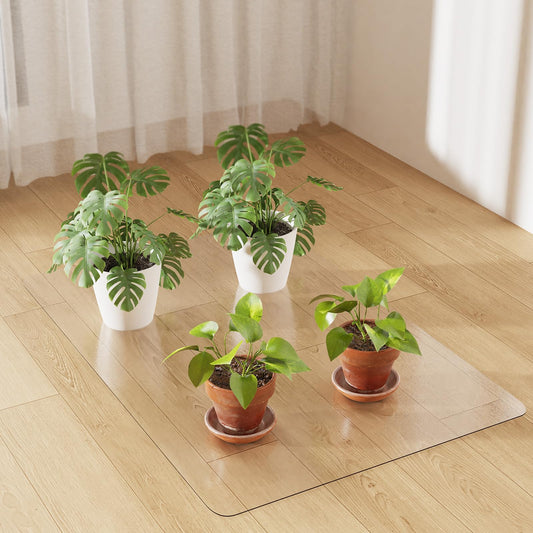 Mymeely Floor Mat for Home, 24"x 36" Upgraded Clear Area Rug, Non-Slip Entryway Rug, PVC Waterproof Desk Cover Protector Refrigerator Mat, Plastic Desk Pad Mat