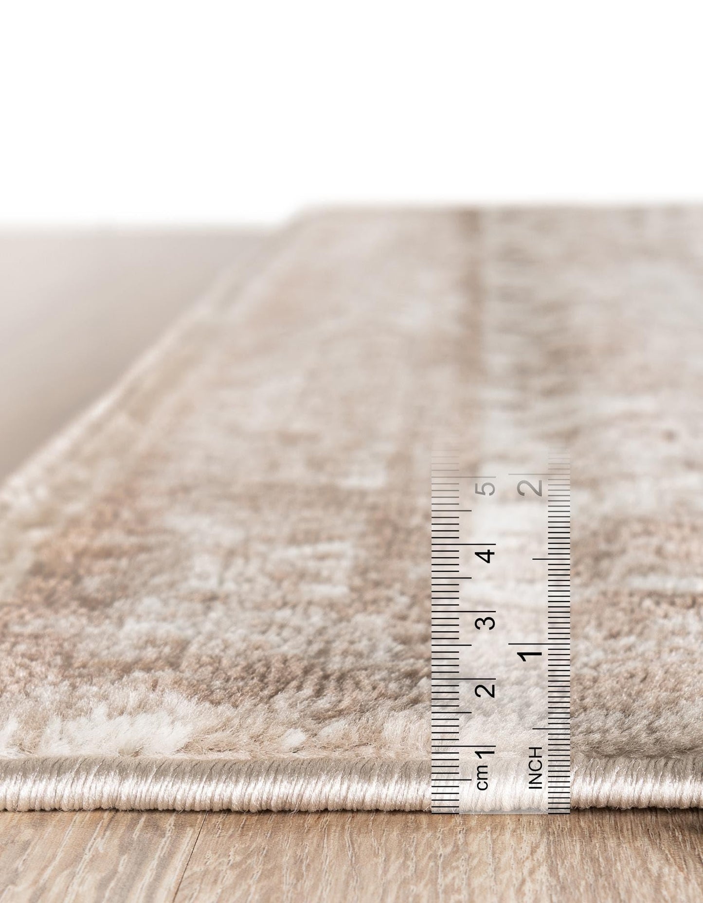 Rugs.com - Monte Carlo Rug – 3 Ft Square Beige Easy-Clean Rug – Bohemian Medallion for Entryways and Kitchens