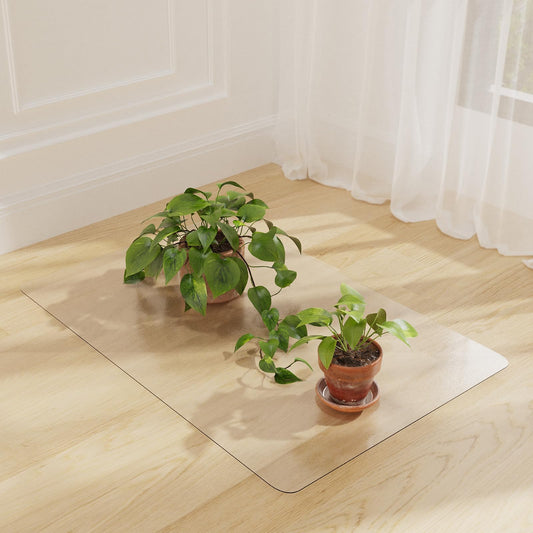 NENSIUM 36" x 36" Clear Area Mat for Hard Floor, Waterproof Thick PVC Floor Protetor for Home, No Scratch Durable Plastic Floor Mat for High Traffic Area
