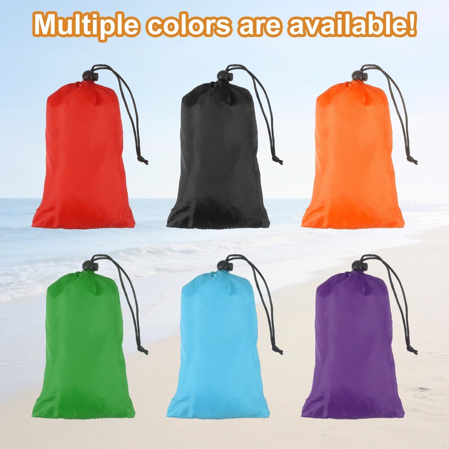 YELARXI Beach Blanket, Waterproof Foldable Beach Mat Compact Sand Free Quick Drying Beach Essentials with Carry Bag and 4Pcs Stakes for (Beach/Camping/Hiking/Picnic) 59 x 55in & Green